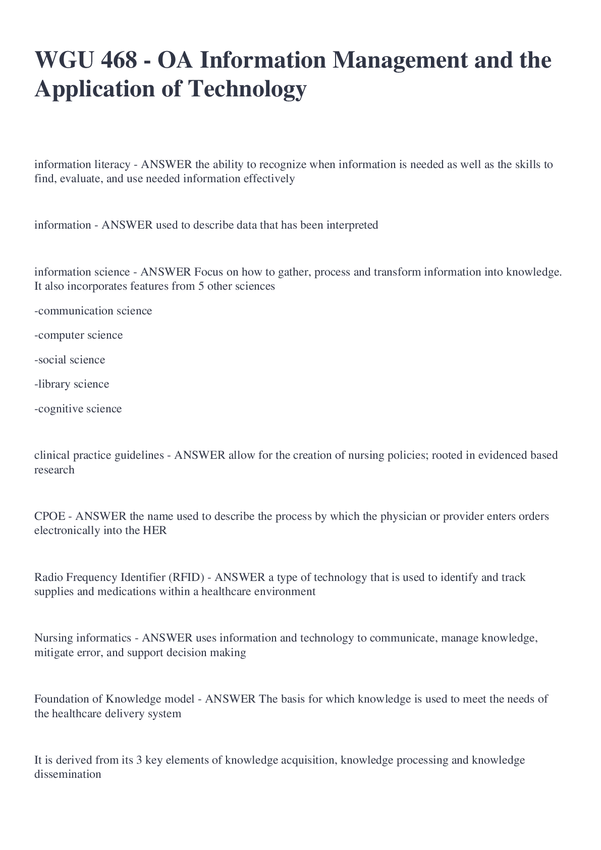 Preview image for WGU 468 - OA Information Management and the Application of Technology